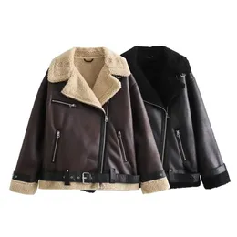 Womens Jackets Zach Ailsa AutumnWinter Vintage Loose Sleeve Zipper Double sided Jacket Coat 231120