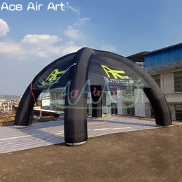 Großhandelsmiete-schwarzes Abdeckungs-aufblasbares Spinnen-Zelt-Auto-Unterstand-Kuppel-Festzelt mit Luftgebläse für Werbung oder Ausstellung