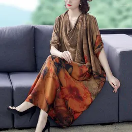 Ethnic Clothing Asia & Pacific Islands Elegant Korean Style Long Sleeve Dress Loose Design Mordern Hanbok Fashion Show Female Gown