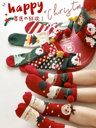 Kids Socks Children's Christmas Stockings Thickened Winter Warm Red Year Boys Girls Sock 231121