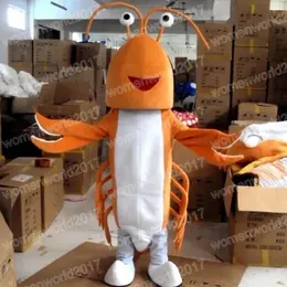 Costume mascotte di aragosta arancione di Halloween Simulazione Personaggio dei cartoni animati Abiti Abito Taglia per adulti Abito unisex Compleanno Natale Carnevale