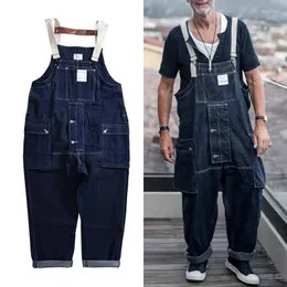 Men's Jeans 2023 High Quality Denim Overalls Men Cargo Work Bib Trousers Male Functional Multi-Pockets Mens Streetwear Coveralls