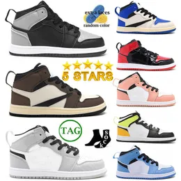 1S 1 Kids Shoes Boys Sports Sports Girls Baby Sneakers Designer Trainers Running Shoe Black Panda Youth Youth Infants Triple Pink Strange Love Size Size Eur 28-35