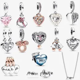 Mulheres Presente do Dia das Mães Mãe Pingente Designer Colares brinco Prata 925 encantos Faça você mesmo Ajuste Original Pandora Pulseira Jóias