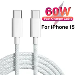 60W PD Fast Charger USB-C Originalkabel för iPhone 15 Pro Max Type C-C Wire Xiaomi Redmi Huawei Snabbladdningskabel