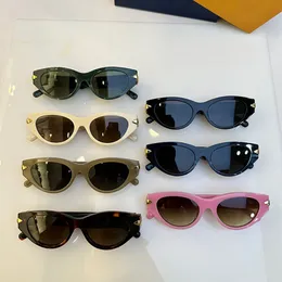 Klassische Damen-Designer-Sonnenbrille Mallettage in Cat-Eye-Qualität von hoher Qualität mit goldenen Mallettage-Metallnieten an den Beinen, ovale Acetat-Sonnenbrille Z1986E für den Urlaub