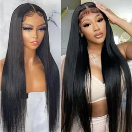 Raw Hair Bone Straight Lace Front Human Wigs For Black Women HD Transparent 13x4 Frontal Closure Wig