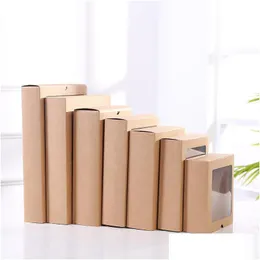 Present Wrap Black Kraft Paper Der Box med PVC Window Phone Case Packaging Packing LX5427 Drop Delivery Home Garden Festive Party Supp Dhrtl