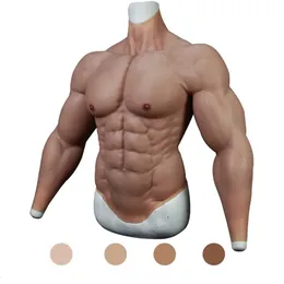 Breast Form Realistic Fake Muscle Suit Silicone Artificial Gel Macho Costume For Man Cosplay Halloween Chest Bodysuit Stimulation Skin 231121