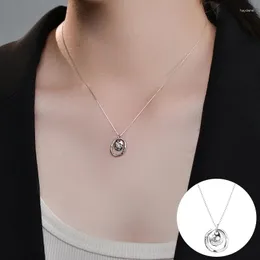 Catene Collana geometrica in argento sterling 925 per donna Ragazza Anello scavato Meteorite Design Gioielli Regalo per feste Goccia