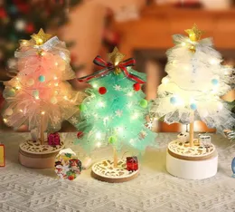 Dekoracje świąteczne Dekoracje świąteczne oświetlić mini dekoracje choinki DIY Zestaw Torba Dress-Up Rekwizyty Dzieci Przedszkole Układ 231120