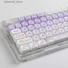 Keyboards Gradation Purple Rabbit 142 Keys MOA Profile PBT Keycaps Dye Sublimation for MX Switch Gaming Mechanical Keyboard Keycap Q231121