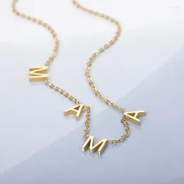 Collane con ciondolo Regalo per la festa della mamma per la mamma Nonna Acciaio inossidabile MAMA Donne Fascino Lettere Girocollo Gioielli Bijoux Collier Femme