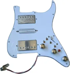 HSH Upgrade Precied Pickguard Pickups Zestaw wielofunkcyjny 7 Way Przełącznik Dual Hot Rail High wyjściowe Chrome Pickups dla gitary FD