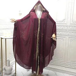 Etnik Giyim Kadınlar İçin Tek Parça Abayas Dubai Dubai Lüks Şifon Bouubou Müslüman Moda Elbise Kaftan Marocain Düğün Kesintileri Djellaba