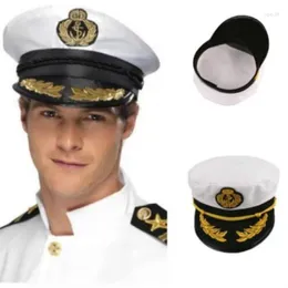 Berets Vintage Adult Yacht Military Hats Boat Skipper Ship Sailor Captain Costume Hat Adjustable Cap Navy Marine Admiral For Men Women