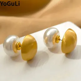 Современные ювелирные изделия, круглые серьги-гвоздики из серебра 925 пробы с элегантной задней частью и высококачественной медно-золотой женской передней частью 231121