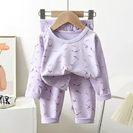 Pijamas infantis pijamas meninos e meninas natal algodão conjunto outono inverno crianças casa roupas de duas peças 231121