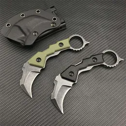 Karambit Claw Knife G10 Handle 7cr13mov Stonewash Blade Mini Edc Pocket Knives Outdoor Tactical Survival Tool Kydex Gheath 826