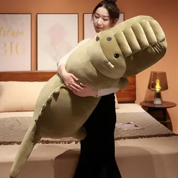 Hot 120cm Cute Soft Crocodile Plush Toy Down Cotton Stuffed Animal Plushie Doll Long Throw Pillow Sleep Cushion Kids Girls Gift