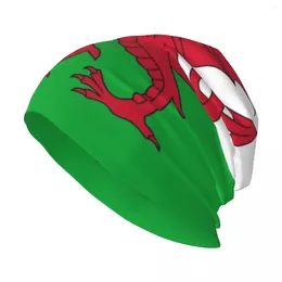 Береты Валлийский флаг Уэльса Вязаная шапка Капюшон с защелкой на спине Шапки в стиле хип-хоп для женщин и мужчин