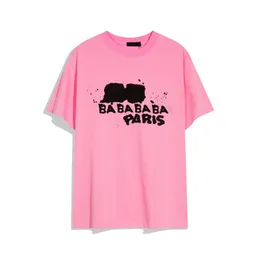 Projektanci Tshirt Woman Man T Shirt Ubranie High Street Lose Ogabarstwo Niewłaściwe topy Tee Białe różowe krótkie rękawy Camiseta Hombre Mujer