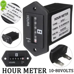 Motorcycle Instrument Generator Sealed Hour Meter Counter Tractor Truck Rectangle DC 10V-80V for Boats Trucks Tractors Cars
