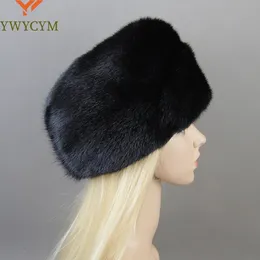 Beanieskull Caps 2023 Winter Snow Unisex Natural Mink Fur Beret Bomber Hats Luxury Women Real Hat Cap 231120