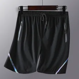 Men's Shorts Men Gym Shorts Reflective Strip Zipper Pocket Sport Running Five Pants Quick Dry Summer Fitness Shorts Male Training Short 230421