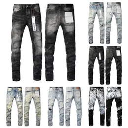 2023 Мужские брюки Джинсы Pour Hommes Designer сделать старые вымытые хромированные антиотражающие тонкие джинсы повседневные джинсы крутой стиль роскошный высококачественный хип -хоп фиолетовый