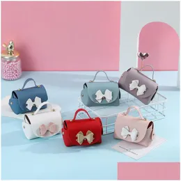 Gift Wrap Colorf Leather Portable Bag Bowknot Candy Box Coin Purse Jewelry Packaging Christmas Pouch Home Decor LX4368 Drop Delivery DHFGC