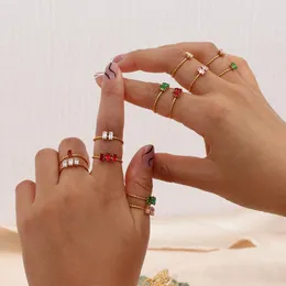 Hoop kolczyki cyrkon Pierścień ze stali nierdzewnej Anillos Mejr biżuteria estetyczna otwarte pierścienie Regulowane Bague Femme Ringen Vikings Akcesoria