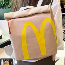 Storage Bags Cartoon French Fries Packaging Bag HandBags Canvas Backpack Large Capacity School Funny Cute Messenger Student Schoolbag