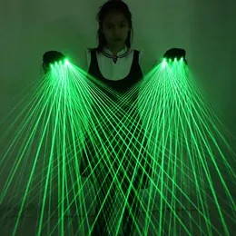 Other Event Party Supplies 2 in 1 Multi-Line Green Laser Gloves LED Lazer Mitten Ray Gloves Rave LED Flash Finger Palm Light Dress Up LED Robot Suit 231120