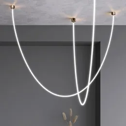 Скандинавская светодиодная люстра со шлангом для столовой, гостиной, центрального стола, кухни, спальни, подвесной светильник, минималистичный декор, освещение, люстры
