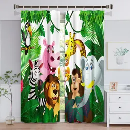 Занавес 3D тропические дождевые леса Детские занавески для гостиной спальни зоопарк животных детей мальчики для девочек
