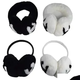 Ear Muffs Classic Winter Earmuffs Female Rabbit Fleece Brand Fashion Designer Warm Plush287V Drop Delivery Accessories Hats Scarves Dhaet