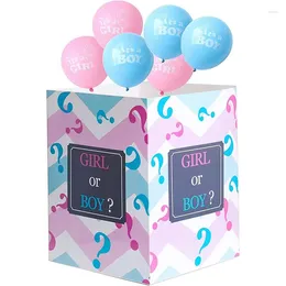 Confezione regalo Baby Shower S Gender Reveal Scatola di palloncini Carta a sorpresa per forniture di giochi