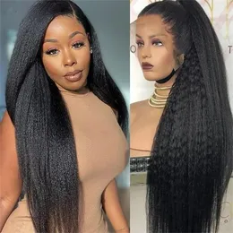 13*4 Kinky Straight Lace Front Wigh Human Hair Lace Tronal Wigs 12 ~ 30 인치 RQY4349