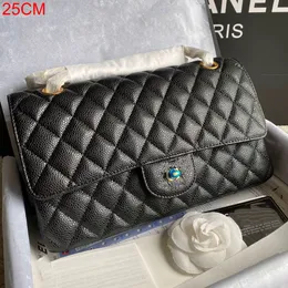 حقيبة يد Kids 10A جودة CC Bag Bag Luxe Top Custom Luxurys Thank Hand Handbags Dame Classic Caviar Cowhide Gold أو Silver Chain Base Mini Based
