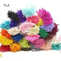 Flores decorativas 500 piezas 1 mm DIY mini perla artificial flor estambre pistilo longitud total 60 mm fiesta de boda decoración del hogar