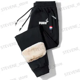 Męskie spodnie zimowa marka ciepłe zagęszcza spodni męskie Mężczyźni Nowe lambowola plus mody joggery swobodne spodnie mężczyźni Wysoka jakość spodni T231121