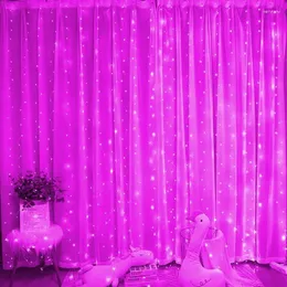 Cordas 6m x 3m Decoração de Natal Cortina LED Luzes de Cordas Controle Remoto Feriado Casamento Fada Garland Luz para Quarto Ao Ar Livre Casa