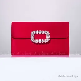 Kvällsväskor Glittrande Diamond Satin Evening Clutch Bag Dam 2022 Designer Ny Elegant Boutique Kedja Fyrkantig Crossbody Väskor Bröllopsfest