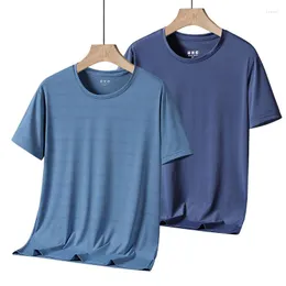 Męskie koszulki T-shirt z krótkim rękawem Chłodzenie Chłodzącego Chłodzącego Silk Szybkie suszenie Szybka koszula o miękkim dnie