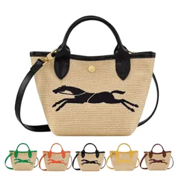 Mini Weave Raffia Basket Straw The Tote Bag for Womens Longchammp Pochette Mens Handväska Canvas Designer Crossbody Clutch Beach Bag Luxury Shoulder Summer Travel Bag