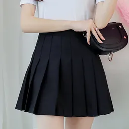 SAIRS MULHERES CAIL HIGH PLEAT SKIRT Y2K SUMMER CASual Kawaii Aline Plaid Black Tennis Japanese School Uniform Mini for Girls 230420