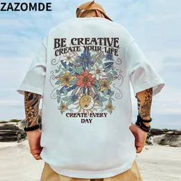 Мужские футболки Zazomde Панк -футболка уличная одежда хип -хоп винтажный ретро графический принт готический футболка Harajuku повседневная хлопковая футболка с коротким рукавом 230420