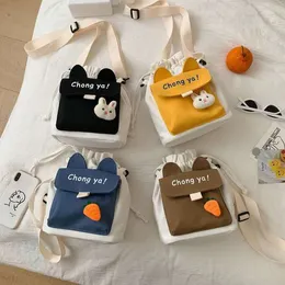 INS handbags Japanese Canvas Crossbody Women's Bag 2023 New Little Fresh Cute Shoulder Bag Popular Student Network