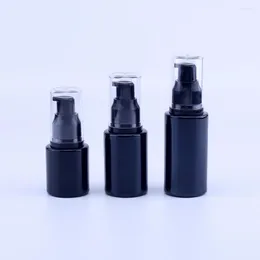 Lagringsflaskor 30 ml 40 ml 60 ml Lotion Pump Bottle Beauty Tom Black Glass Essential Oil Container Case Refillable 200 st